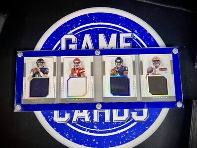 Patrick Mahomes 2017 National Treasures Rookie Quad QB Patch # d /49 NT RC  