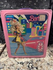Vintage 1989 Barbie Doll  Fashion Vinyl Trunk Case Mattel Pink Storage