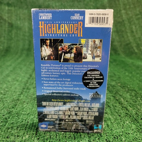 Highlander VHS 1996 10th Anniversary Director's Cut Sean Connery Factory Sealed - Picture 3 of 8