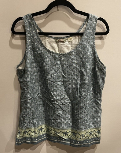 Tommy Bahama Vintage 100% Silk Capri And Tank Set Sz 10 / L Blue Tropical