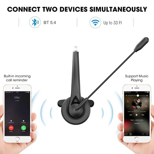 Trucker Auriculares Inalámbricos Bluetooth 5.4 con Micrófono con Cancelación de Ruido para Teléfonos PC - Imagen 20 de 24