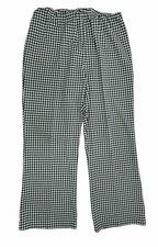 Vintage 70s Womens Large Gingham Plaid Knit Pull On Wide Leg Pants Hippy Disco