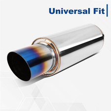 3 Burnt Diagonal Tip Round 2stainless Steel Straight-through Exhaust Muffler