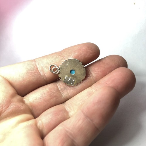 12 Ct Tw Untreated Translucent Kingman Turquoise Sterling Silver Jewelry Pendant - Picture 6 of 6