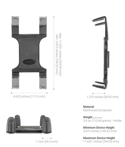 Arkon TAB086-12 Heavy Duty Tablet Clamp Mount 12" Neck for Tablets Or Phones - Picture 5 of 7