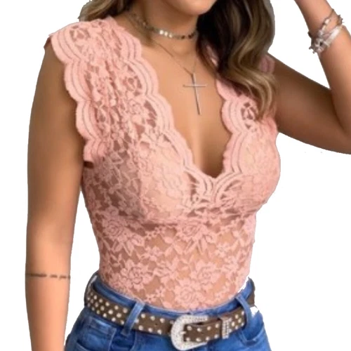 Sexy Damen Spitze Bustier Bra Crop Top Träger BH Tanktop Bralette Unterwäsche - Bild 11 von 12