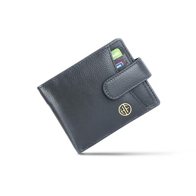 Brand New Authentic RFID Protected Grey BI-Fold Genuine Leather Mens Wallet