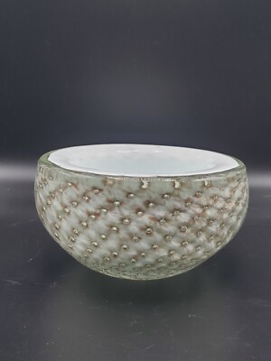 Murano White Copper Aventurine Flecks Bullican Fratelli Toso VERY HEAVY 