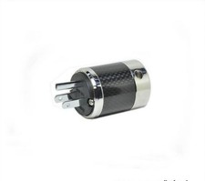 1Set Pure Copper Rhodium US AC Power Plug IEC Female Carbon Fiber Connector