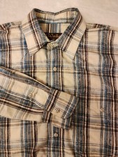 Western Walls Ranch Wear Size Small Pearl Buttons Long Sleeve Mens Shirt