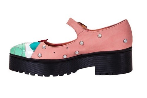 IRON FIST LICK ME HEAVY SOLE FLATS PINK MINT PEARL SHOES WOMENS SIZE 7-10 - Picture 3 of 5