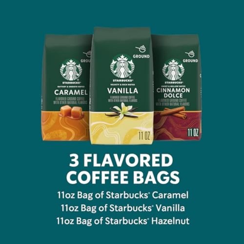 Starbucks Sabor Café Molido Variedad Paquete 3 Bolsas Caramelo Vainilla Avellana - Imagen 2 de 9