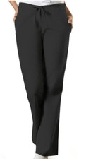 Cherokee Workwear Scrub Natural Rise Modern Classic Drawstring Pant S Tall Black