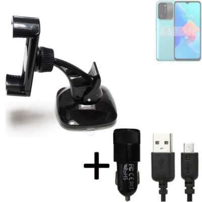 Halterung Scheibe + Armaturenbrett für Tecno Spark 8C + Ladegerät Smartphone H