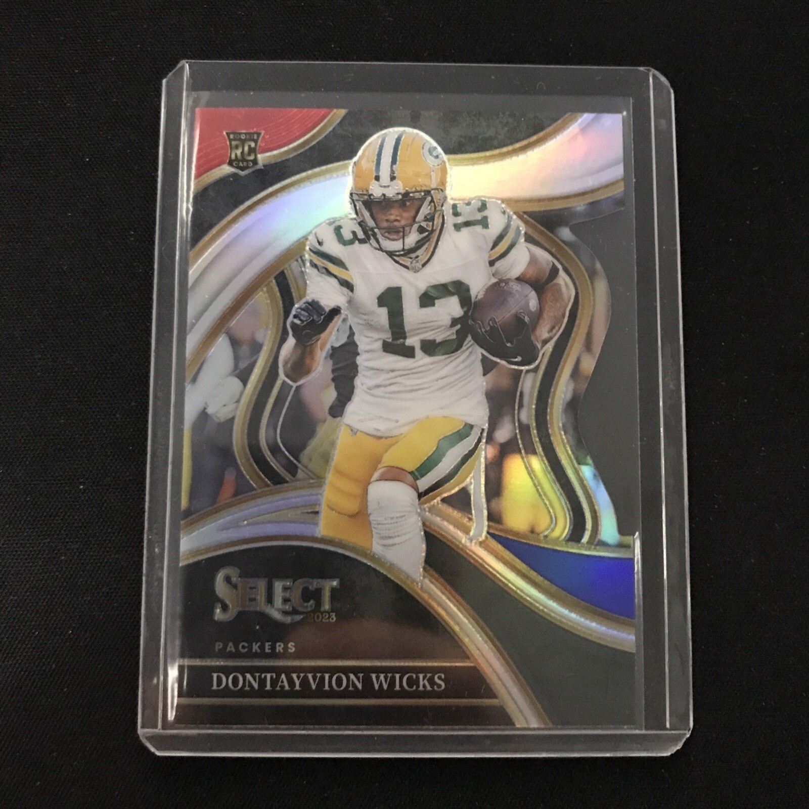 2023 Select - Club Level Black & Green Prizm Die-Cut #271 Dontayvion Wicks (RC)