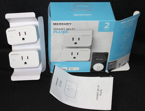 Merkury Innovations Wi-Fi Indoor Smart Plug - 2 PACK (MIC-WW218-199W) - in box!