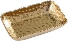 Pampa Bay CER-2732-G Rectangular Dish in Golden Millennium, 7-inch Length,Bowls