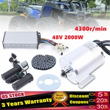 2000W 48V DC Electric Brushless Motor Kit For Electric Scooter E-Bike Go-Cart