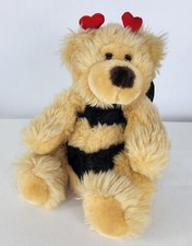 Russ Breezy Bear Bumble Bee Hearts Black Wings 9" Plush Heart Antennae
