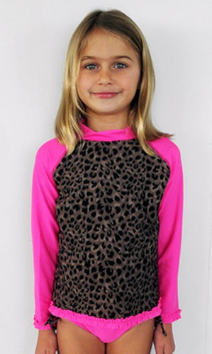 Missy Leopard Set - Girls Rashie & bottoms UPF50+ - 第 1/2 張圖片