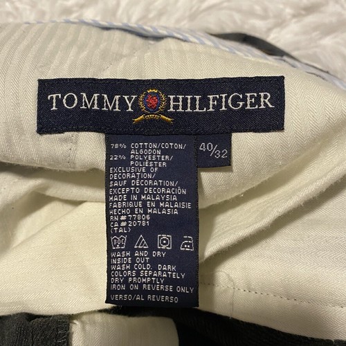 Tommy Hilfiger Mens Size 40X32 Gray Tweed Cotton Blend Dress Pants EUC - Picture 5 of 6