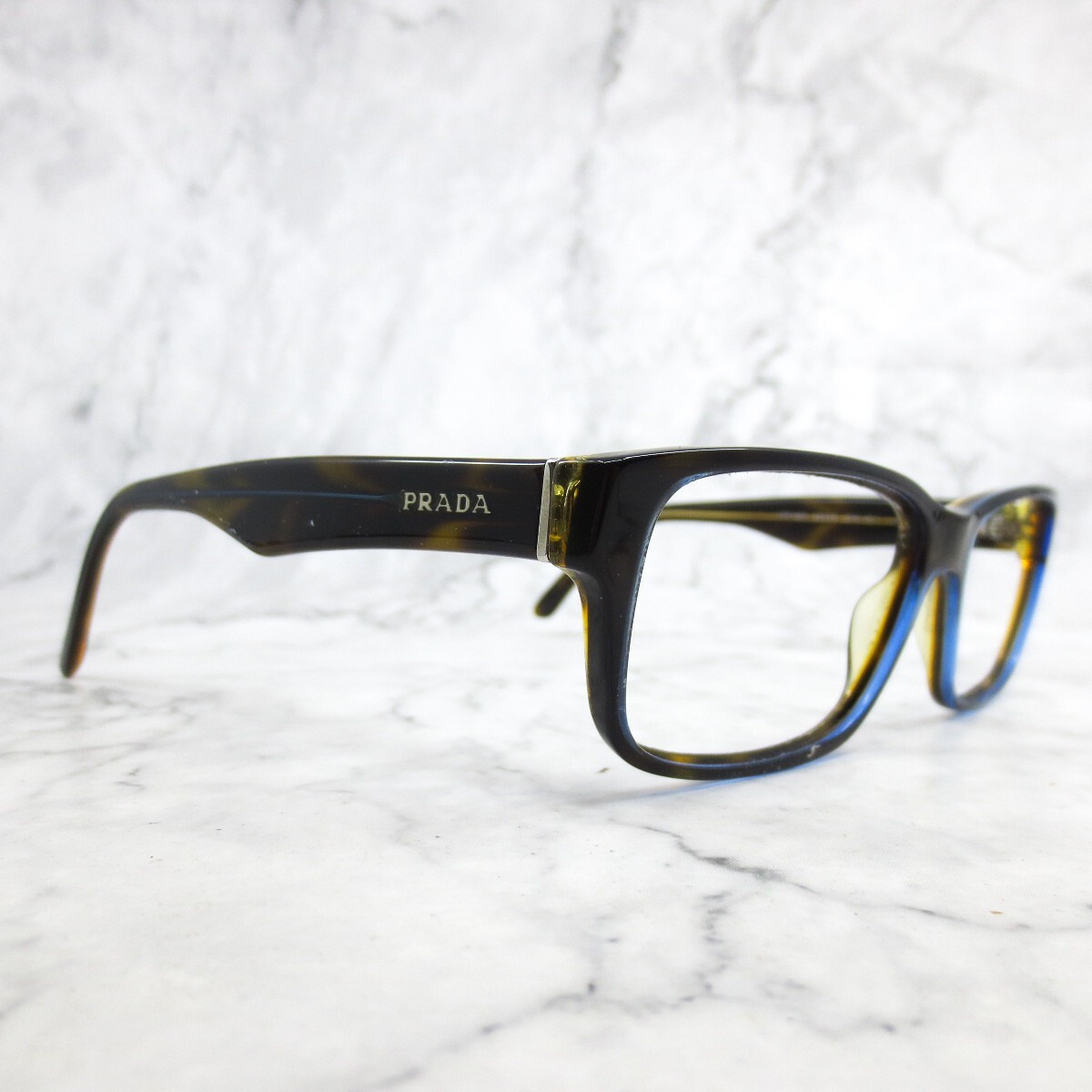 Prada VPR 16M ZXH-1O1 Eyeglasses Brown Rectangle Full Rim