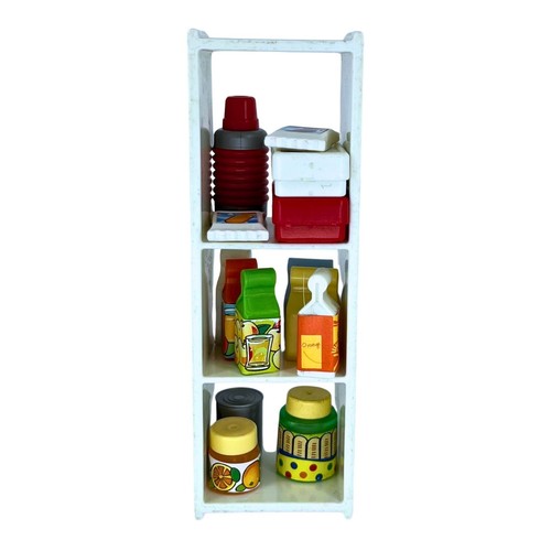 Playmobil lote estantería blanca comida/frascos mueble cocina casa