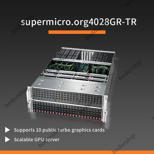 Supermicro 4028GR-TR Server With 4x 2000W PSU，2x 1TB SSD+ 64 GB RAM，2xE5-2698 V3