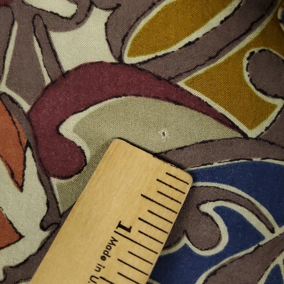 Camisa Birmania Bibas Para Hombre Talla XL Marrón Abstracto Rayón Abotonada Manga Corta * Foto 4 de 4