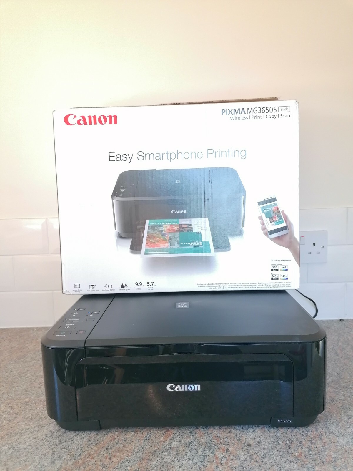 Canon PIXMA MG3650S All in One Wireless Colour Inkjet Printer Black 4549292126860 eBay
