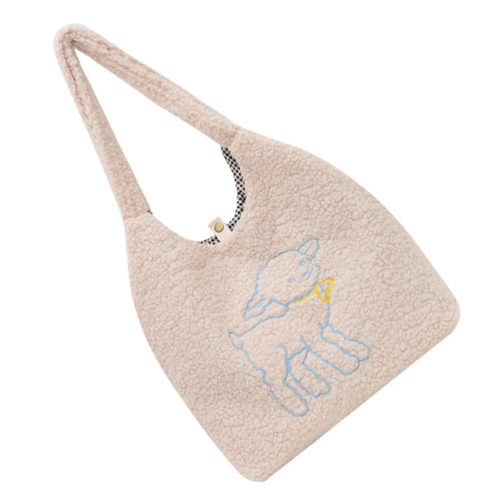 Plush Fashion Shoulder Bag with Storage Pouch  