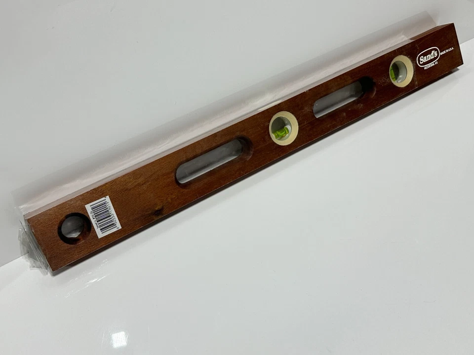 NOS Sand’s USA Made (Neodesha KS) 24” 10-24 Mahogany Beam Level (2 Vials), NEW - Image 2 of 4