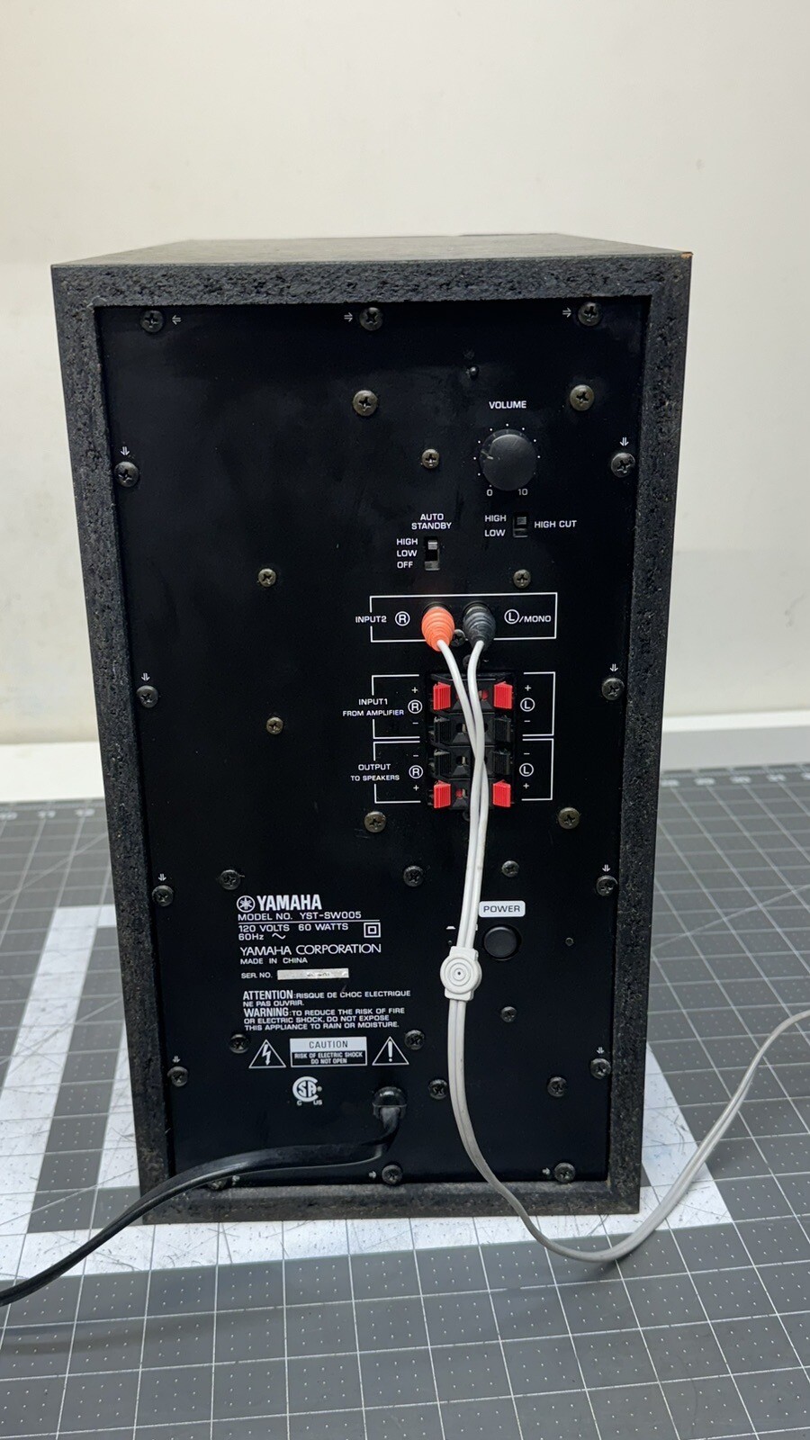 Yamaha YSTSW005 Front Firing Dual Input 60 Watts Powered Subwoofer WORKS GREAT eBay