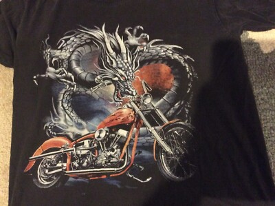 Mr Big Outfitters Dragon Motorcycle Graphic T shirt Size L Size