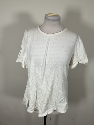 Adrianna Papell Women s Off Whote Color Short Sleeve Top Size M 