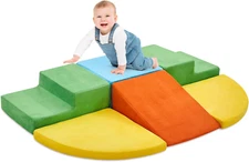 6 Pieces Climbing Toys for Toddlers, Climb & Crawl Soft Foam Block Activity Play