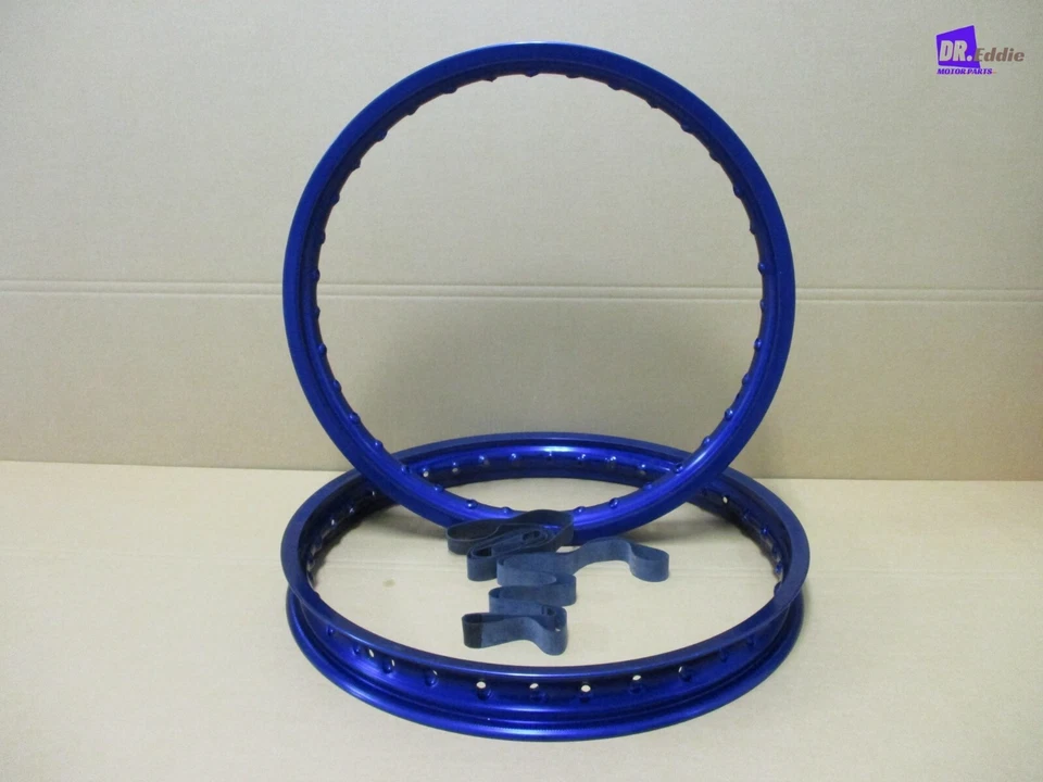 HONDA XL100S 1981-1985 FRONT & REAR ALUMINIUM BLUE WHEEL RIM SET **BI6310** Foto 2 de 4