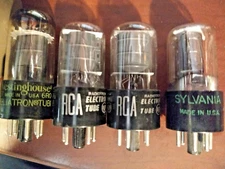 4 Tested 6K6-GT Mixed Brand Vintage Electron Vacuum Tubes Westinghouse RCA Sylva