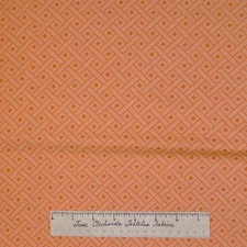 Modern Mod Fabric - Orange Sherbet Basketweave Geo - Dear Stella Cotton YARD
