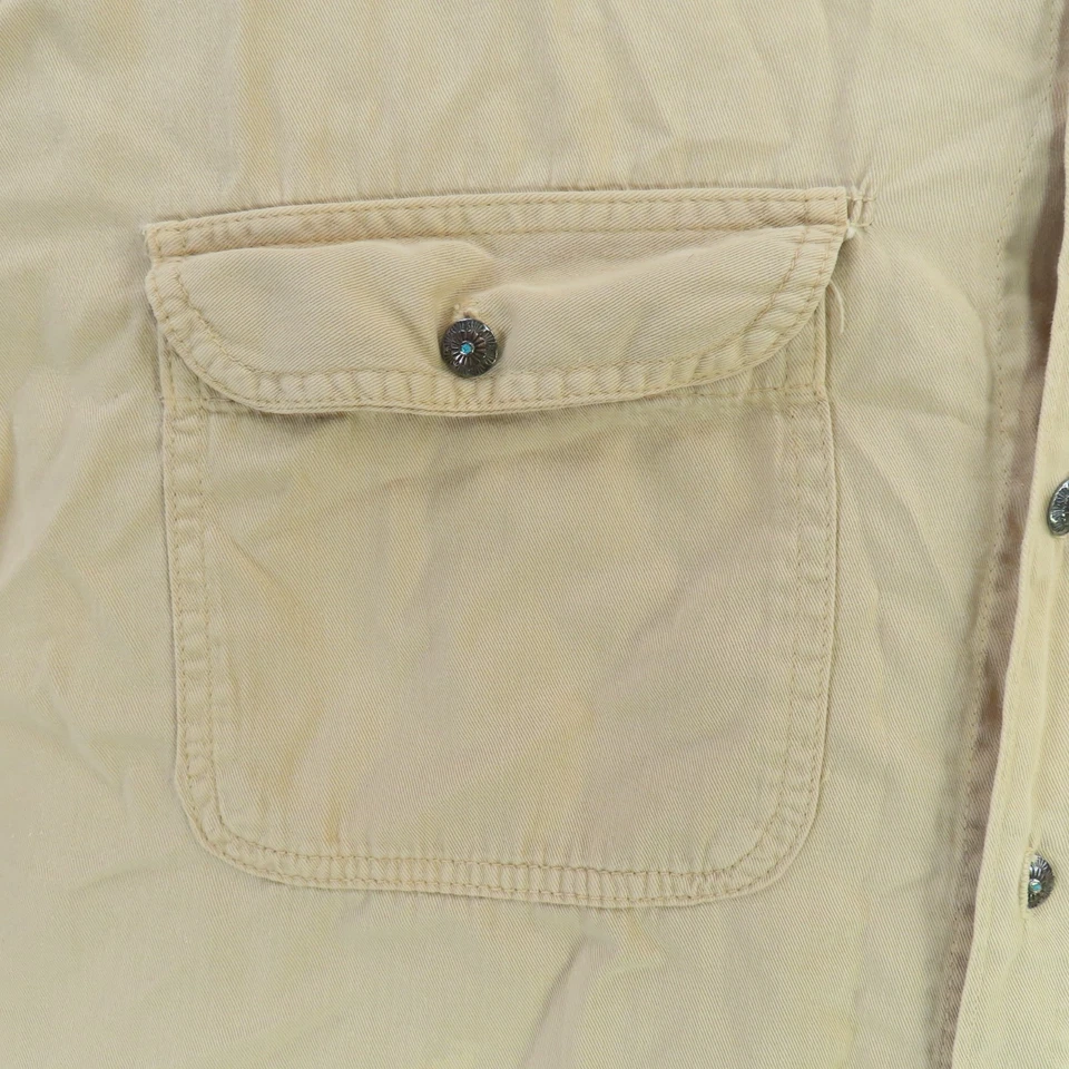 Billy Martin Shirt Men Large Brown Tan Metal Button Long Sleeve Western Cowboy - Image 2 of 4