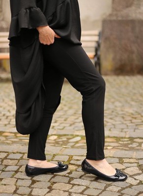 MAGNA - extra lange Lagenlook LEGGINGS Gr 44 - 58 - schwarz