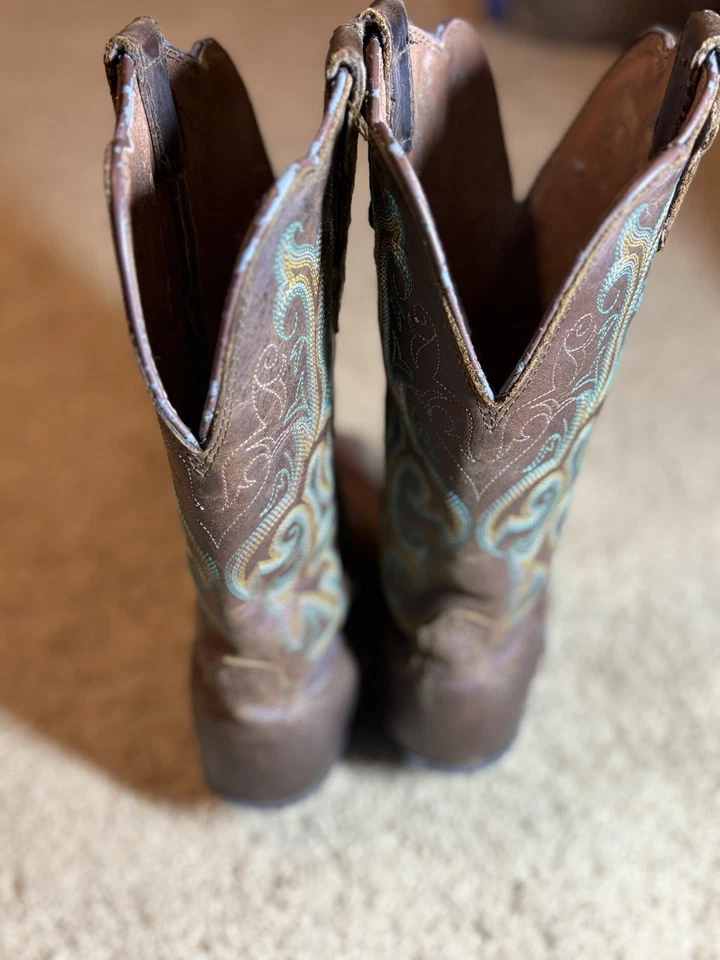 Justin Botas Mujer 7B Peine Última Puntera Cuadrada Envejecida Estampida Vaquera Foto 4 de 4