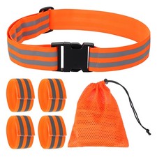 Reflective PT Belt with 4Pcs Armbands & Storage Bag for Running, Orange