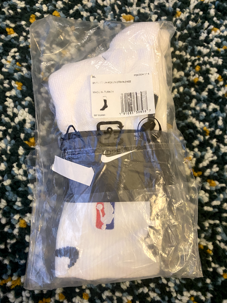 Nike NBA Authentic Player Team Issued Socks White/Black Power