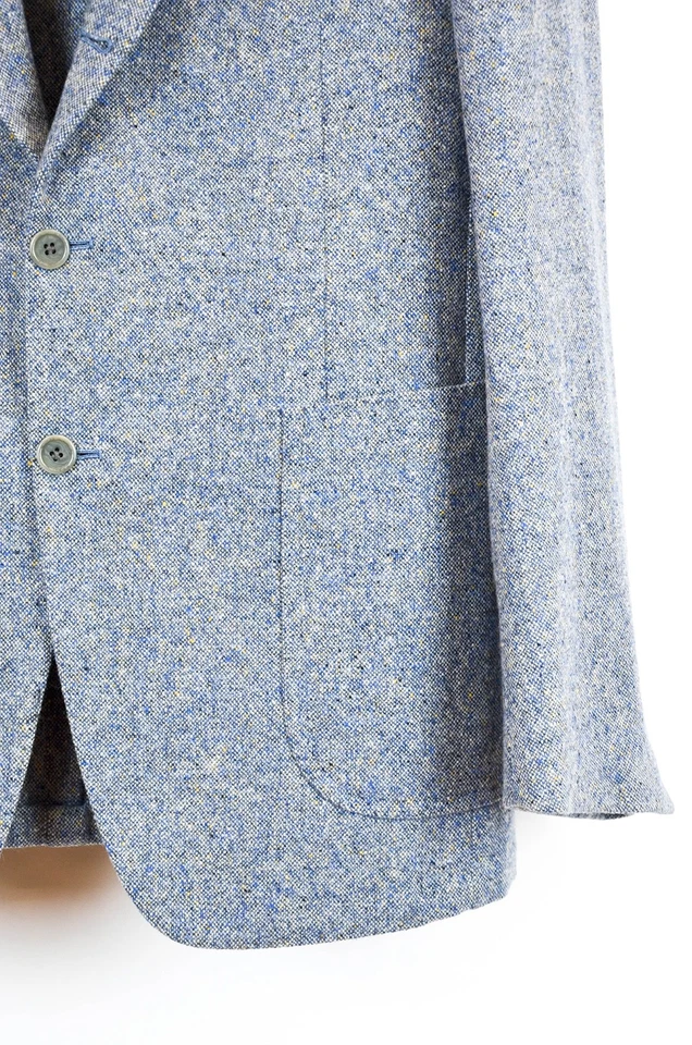 Blazer Luigi Borrelli Napoli - Lana Tweed Azul - Hecho en Italia - Talla 52 Foto 4 de 4