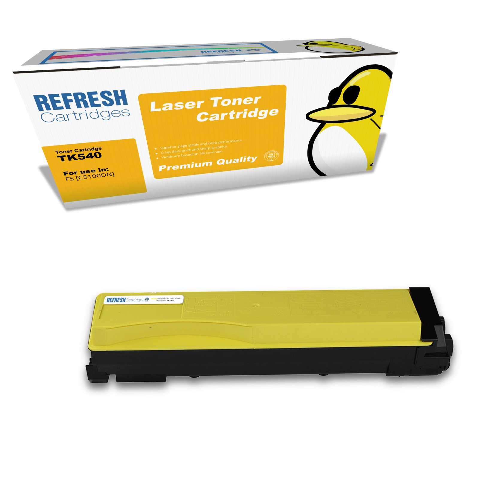Refresh Cartridges Yellow TK-540Y Toner Compatible With Kyocera Printers