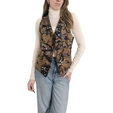 Georgina von Etzdorf Sz M 40 Art-to-Wear Rich 100% Silk Waistcoat Gillet Vest 