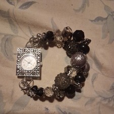 Vintage Geneva Ladies Wrist Watch Beaded Band