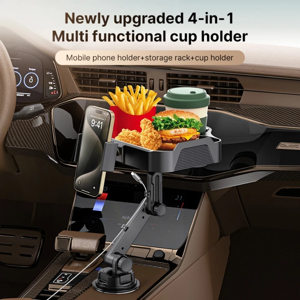 Upgraded Universal Adjustable Car Mount Cup Cradle Holder w/ Tray for Cell Phone - Image 2 of 4