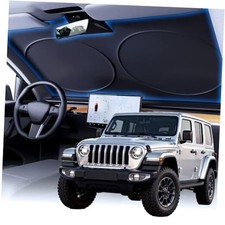 Windshield Sun Shade with Storage Pouch, Thickened Titanium Silver L 69"x35" 
